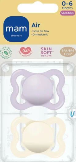 MAM Air Silicone Sut 2 stk<Børn Sutter