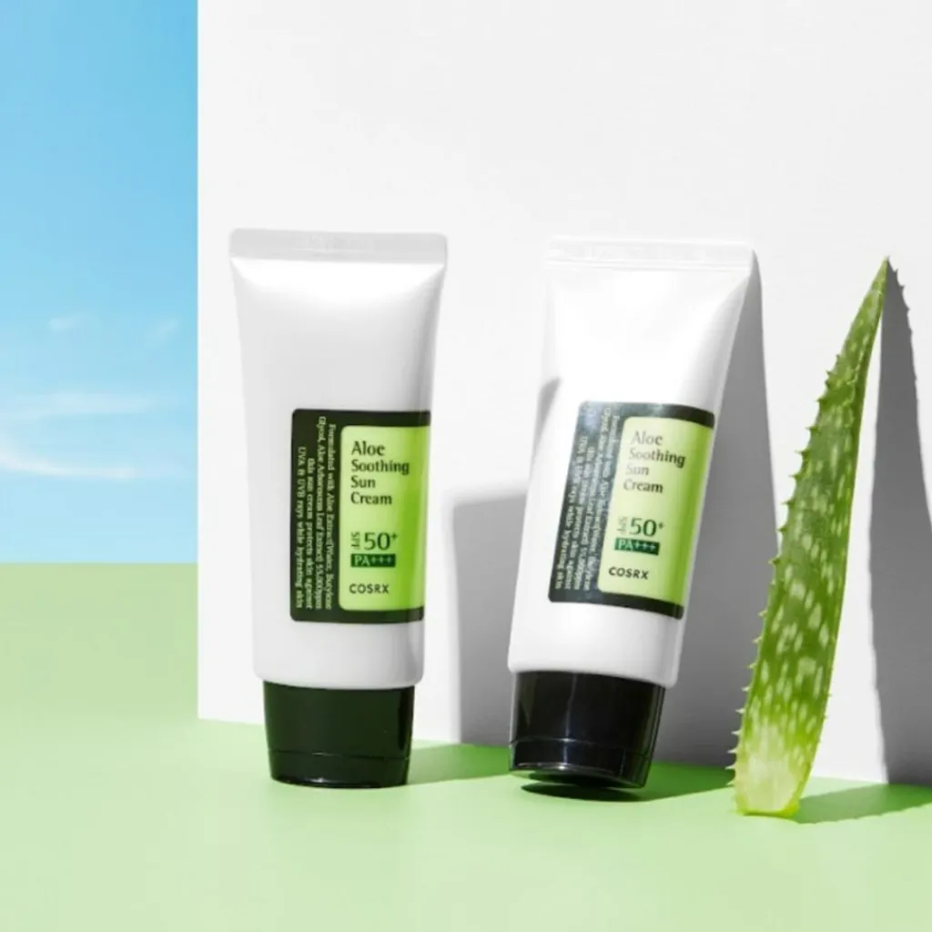 COSRX Aloe Soothing Sun Cream SPF50+ PA+++< Solcreme