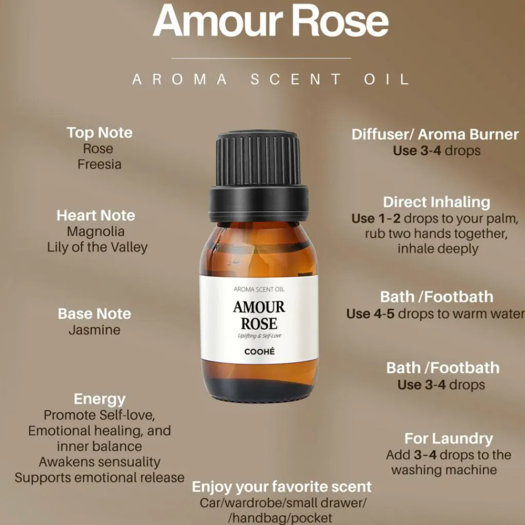 COOHÉ Amour Rose Aroma Scent Oil< Duftolier