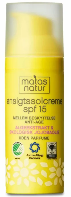 Matas Natur Solcreme>Ansigtssolcreme SPF 15