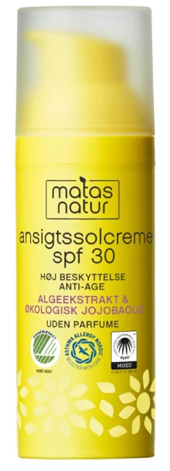 Matas Natur Solcreme>Ansigtssolcreme SPF 30