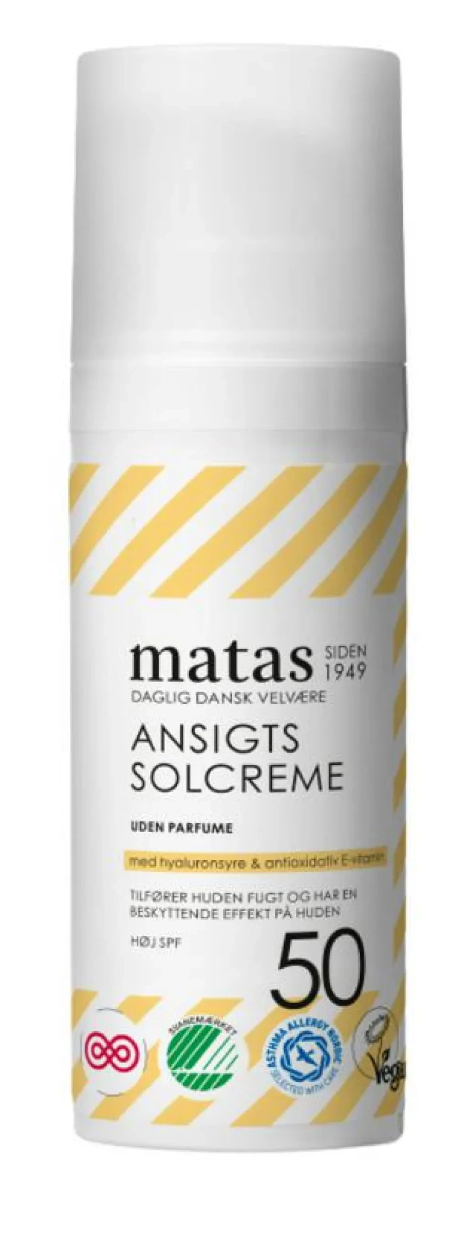 Matas Striber Solcreme<Ansigtssolcreme SPF 50 Uden Parfume