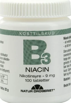 Natur Drogeriet B3 Niacin Nikotinsyre 9mg< B-Vitamin