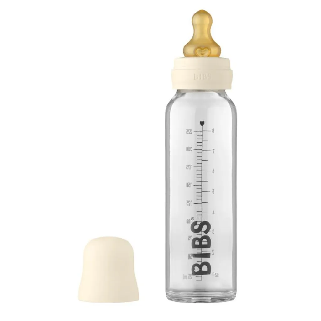 BIBS Baby Glass Bottle Complete Set Latex<Børn Sutteflasker & Tilbehør