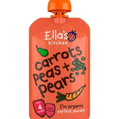 Ella's Kitchen Babymad|Smoothies<Babymos gulerod, ærter & pære (4 mdr) Ø
