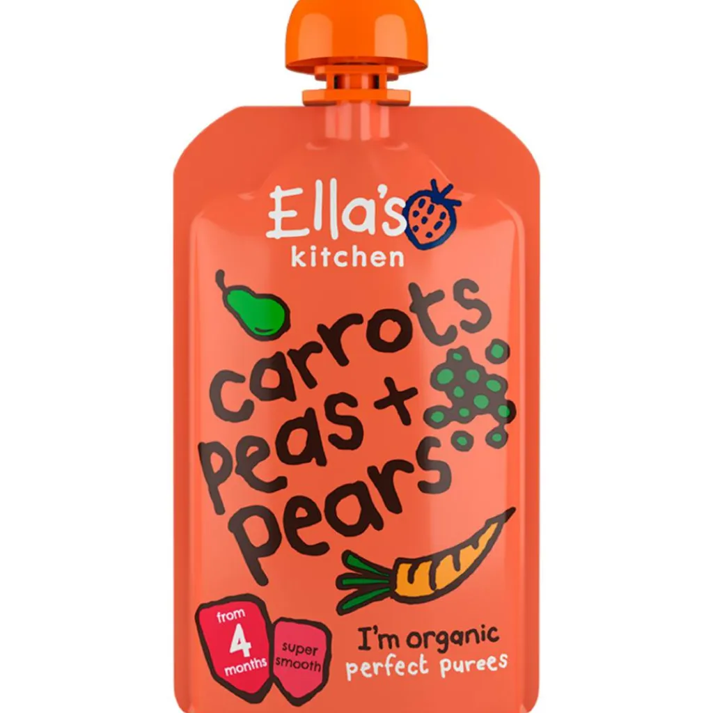 Ella's Kitchen Babymad|Smoothies<Babymos gulerod, ærter & pære (4 mdr) Ø