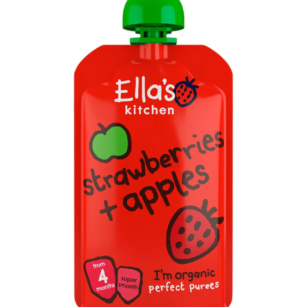 Ella's Kitchen Babymad|Smoothies>Babymos jordbær & æble (4 mdr) Ø