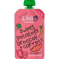 Ella's Kitchen Babymos søde kartofler, brocco & gulerod (4 mdr) Ø<Børn Babymad|Babymad