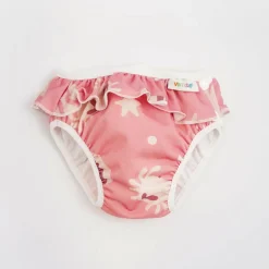 ImseVimse Badeble M 7-10kg, Pink whale frill<Børn Badetid|Pusletid
