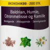 Fitness Pharma Ingredienser<Baldrian, Humle, Citronmelisse og Kamille