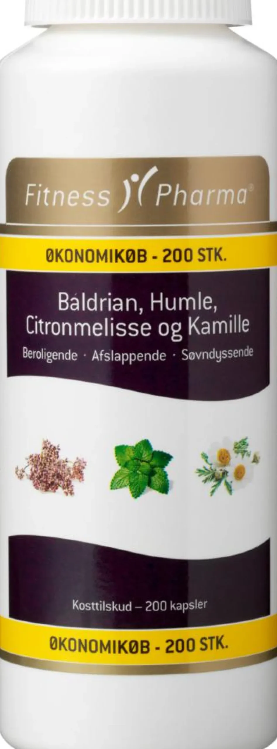 Fitness Pharma Ingredienser<Baldrian, Humle, Citronmelisse og Kamille