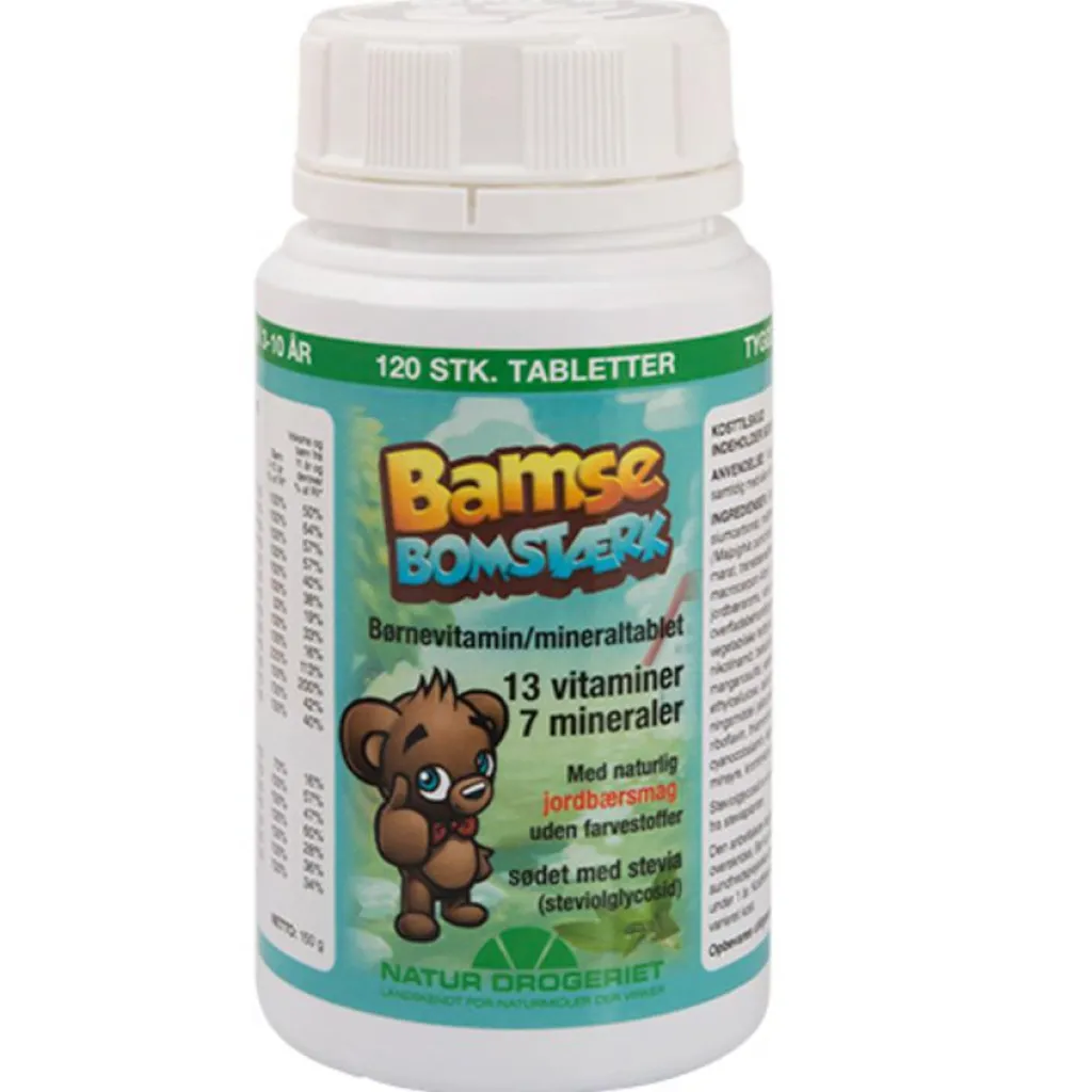 Natur Drogeriet Bamse Bomstærk børnevitaminer m. jordbærsmag<Børn Børnevitaminer|Børnevitaminer