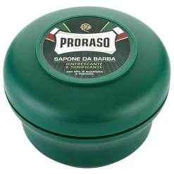 Proraso Barbersæbe i skål, Eucalyptus & Menthol, 1< Skum, Sprit & Gel