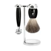 Mühle Shaving Skrabere & Blade<Barbersæt med tre dele, Vivo, Sort resin