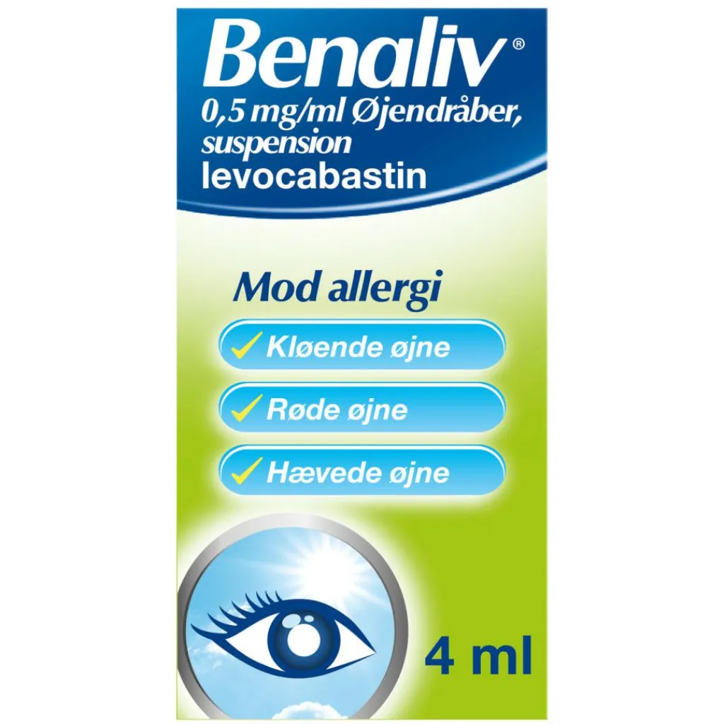 Benaliv Øjne|Allergi>0,5 mg/ml øjendråber, suspension