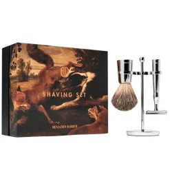 Benjamin Barber Tilbehør>Classic 3-piece Shaving Set Chrome Safety Razor