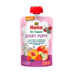 Holle Babymad>Berry Puppy Æble Fersken & Skovbær Smoothie