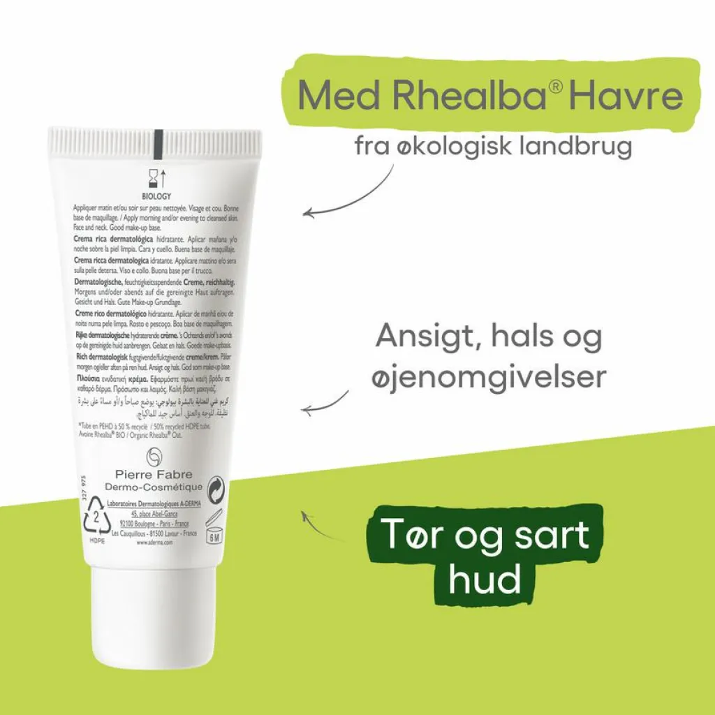 A-DERMA Ansigtspleje>Biology Hydrating Rich Face Cream