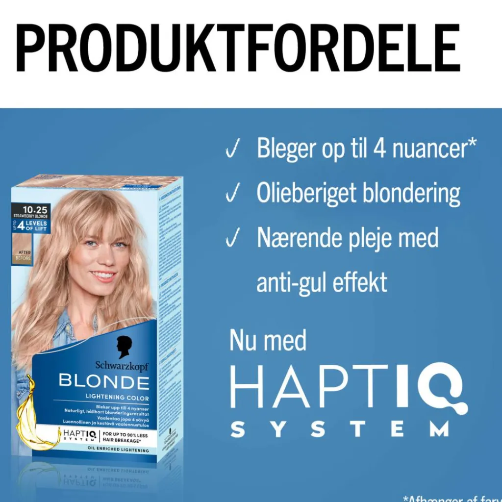 Schwarzkopf Permanent Hårfarve|Blondering>Blonde