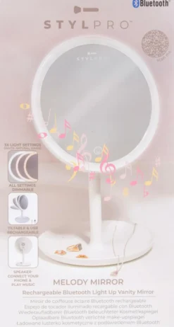 STYLPRO Badeværelsestilbehør|Makeupspejle>Bluetooth Melody Mirror
