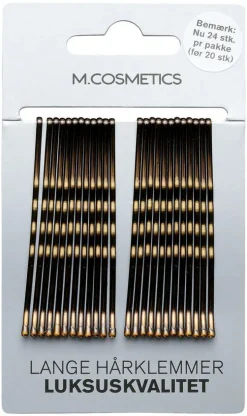 M.COSMETICS Hårpynt<Brune Lange Hårklemmer Lux 24 stk