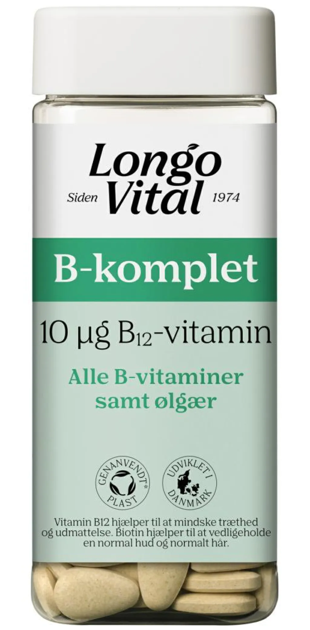 Longo Vital B-Vitamin<B-Vitamin - B-komplet, alle B-vitaminer + Ølgær