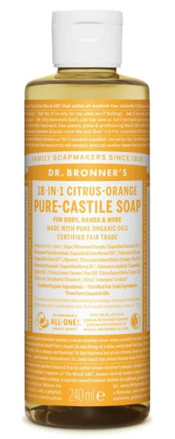 Dr. Bronner's Bodyshampoo>Castile Soap Citrus-Orange