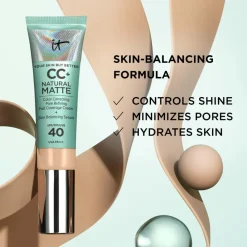 IT Cosmetics CC+ Cream Natural Matte Foundation for Oily Skin with SPF 40< Foundation