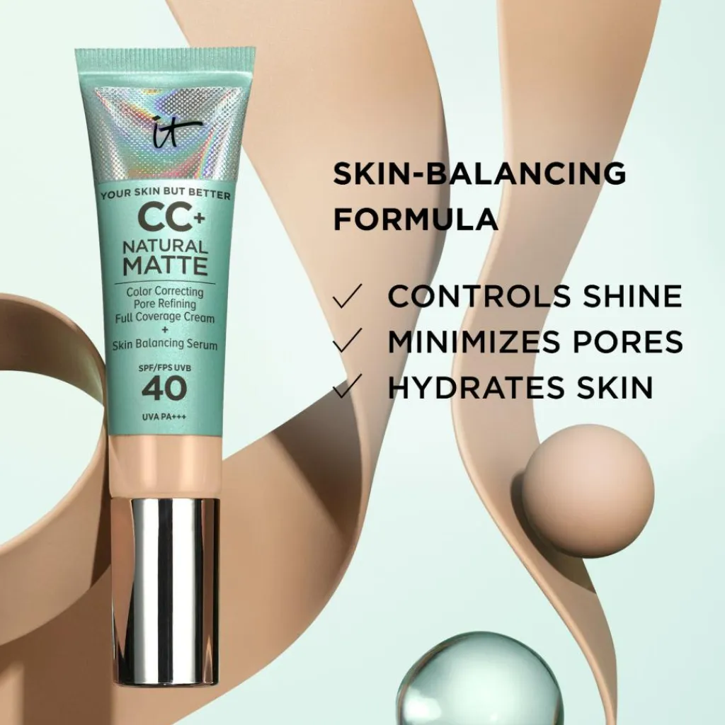 IT Cosmetics CC+ Cream Natural Matte Foundation for Oily Skin with SPF 40< Foundation