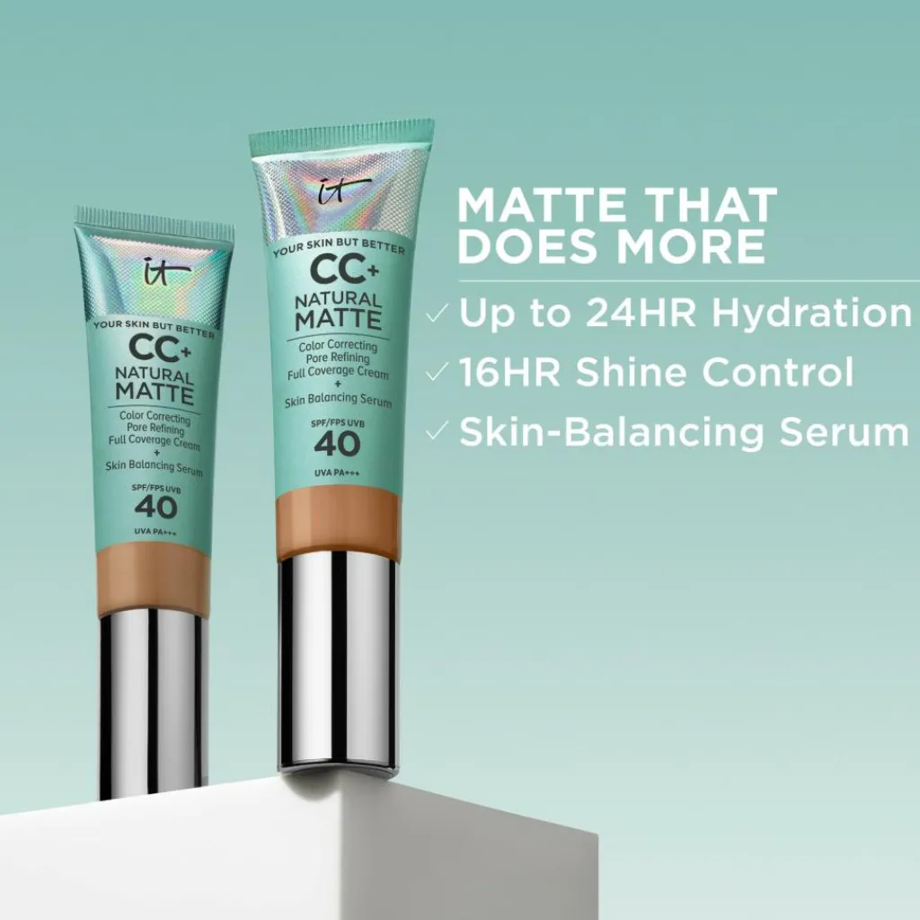 IT Cosmetics CC+ Cream Natural Matte Foundation for Oily Skin with SPF 40< Foundation
