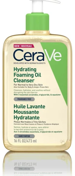 CeraVe Dermatologisk Hudpleje Til Mænd|Ansigtspleje>Hydrating Foaming Oil Cleanser