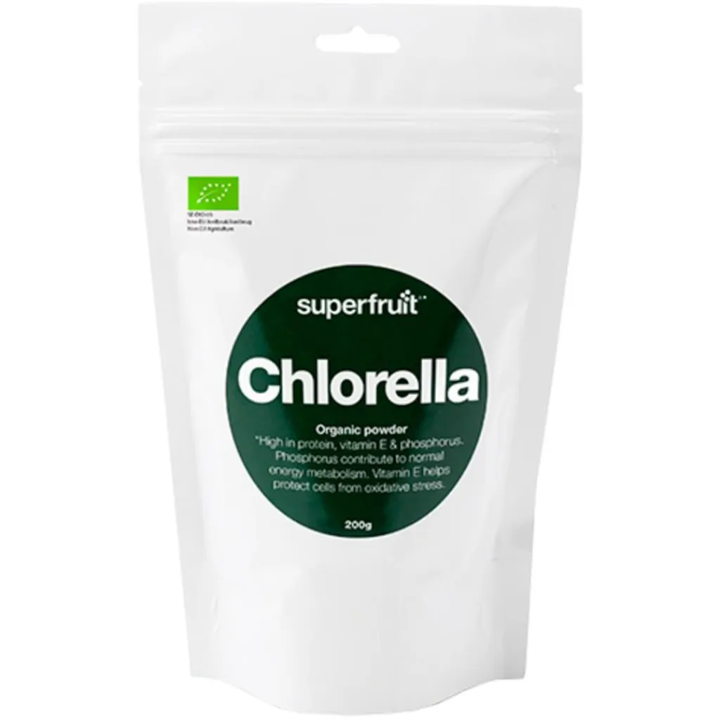 Superfruit Chlorella pulver Ø< Gryn, Flager & Drys