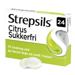 Strepsils Citrus Sukkerfri, sugetabletter< Ondt I Halsen|Forkølelse
