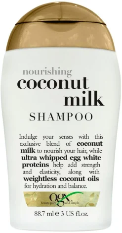 OGX Coconut Milk Shampoo< Rejsestørrelser