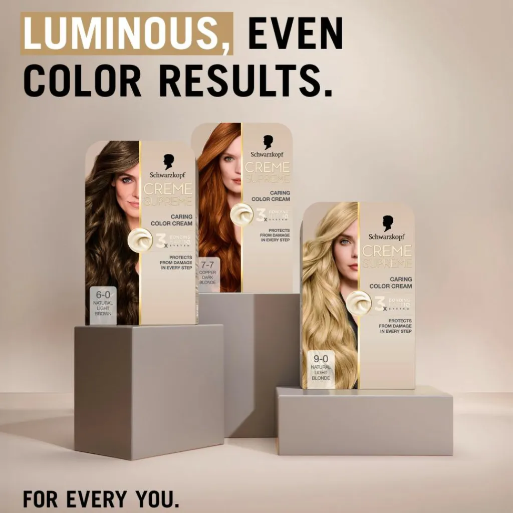 Schwarzkopf Permanent Hårfarve<Creme Supreme Caring Color Creme
