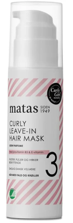 Matas Striber Hårkur<Curly Leave-In Hair Mask Uden Parfume