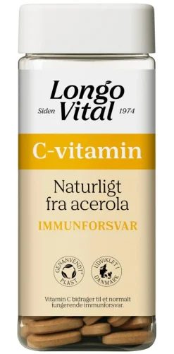 Longo Vital Immunforsvar|C-Vitamin<C-vitamin naturligt fra acerola