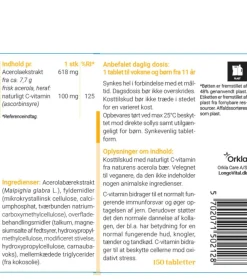 Longo Vital Immunforsvar|C-Vitamin<C-vitamin naturligt fra acerola
