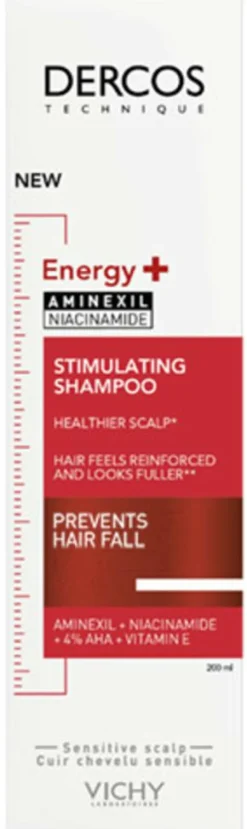 Vichy Dercos Energigivende Shampoo (Rød) til Fint Hår/Hårtab< Shampoo|Hovedbundspleje