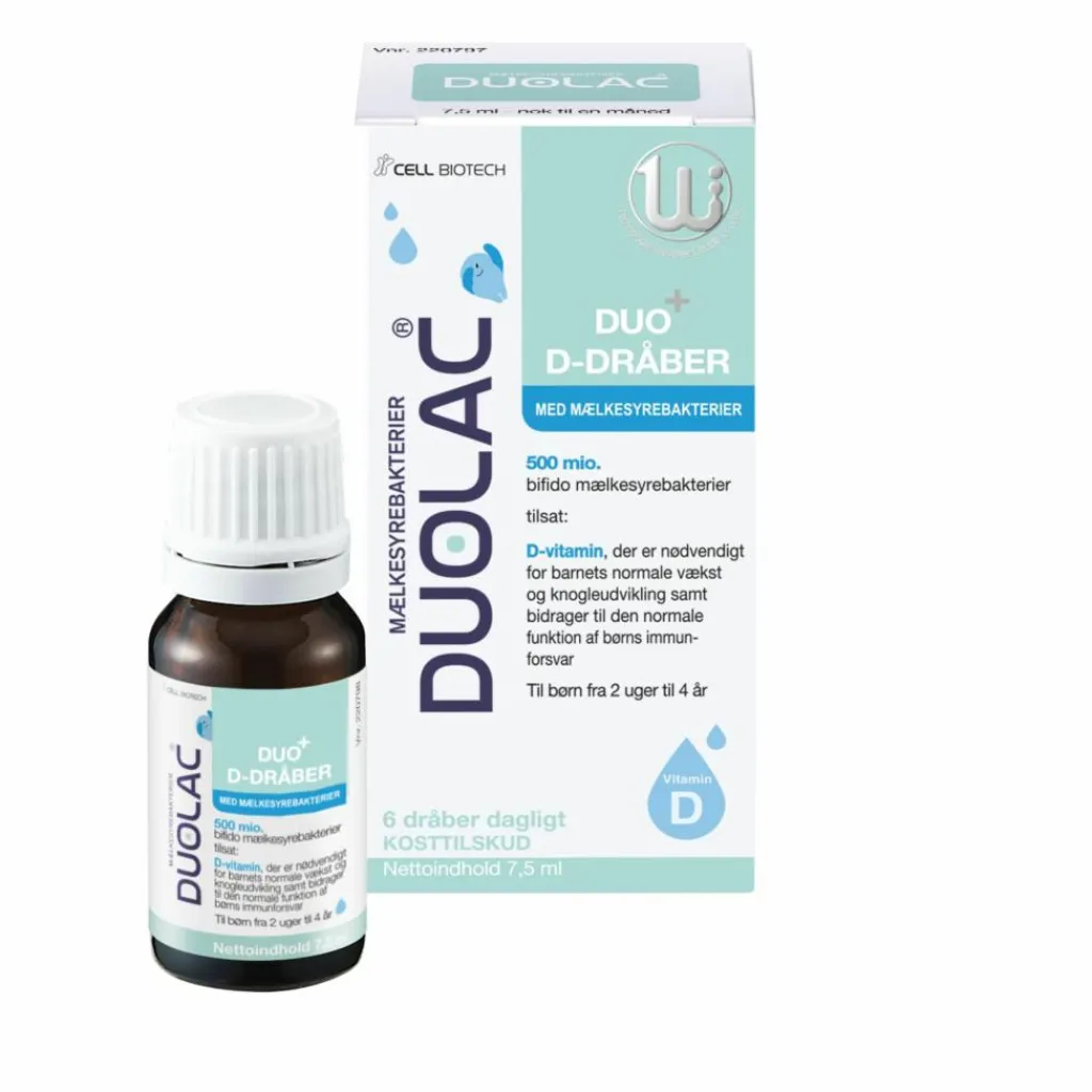 DUOLAC Børnevitaminer|Børnevitaminer<Duo+ D-dråber