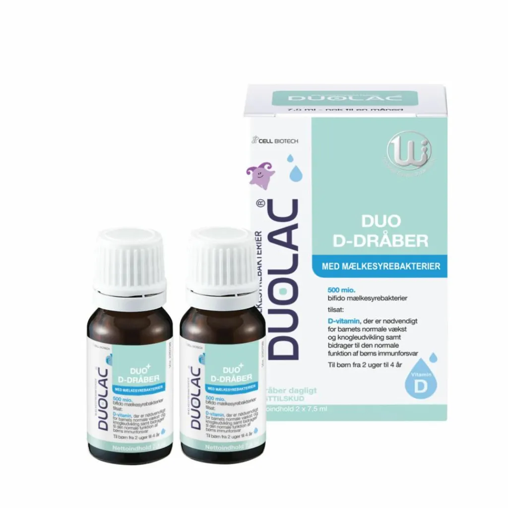 DUOLAC Børnevitaminer|Børnevitaminer<Duo+ D-dråber