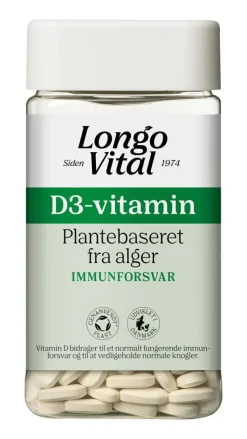 Longo Vital Immunforsvar|D-Vitamin<D-vitamin 25 µg, plantebaseret