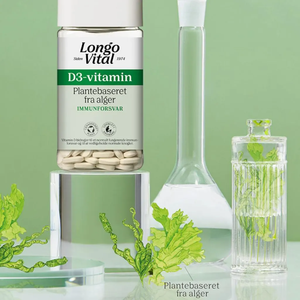 Longo Vital Immunforsvar|D-Vitamin<D-vitamin 25 µg, plantebaseret