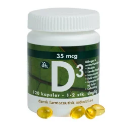 Dansk Farmaceutisk Industri D-Vitamin>D-Vitamin 35 mcg 120 kapsler