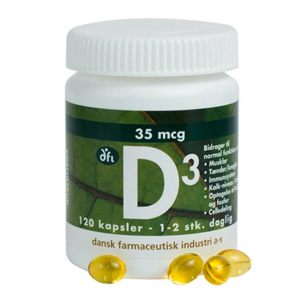 Dansk Farmaceutisk Industri D-Vitamin>D-Vitamin 35 mcg 120 kapsler