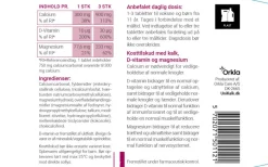 Unikalk Kalk<Extra - Kalk 300 mg, Magnesium 77,6 µg og D-vitamin 10 µg