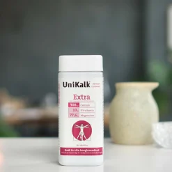Unikalk Kalk<Extra - Kalk 300 mg, Magnesium 77,6 µg og D-vitamin 10 µg