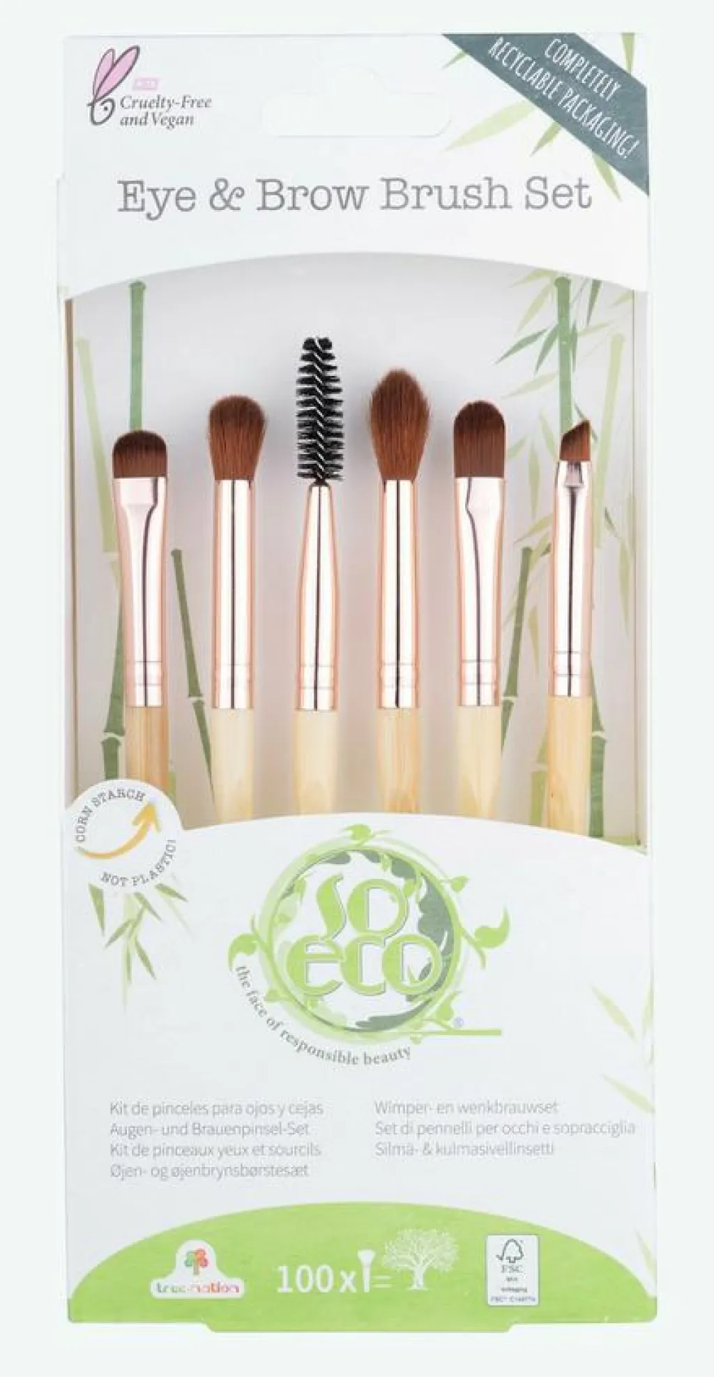 So Eco Eye & Brow Brush Set< Makeupbørstesæt