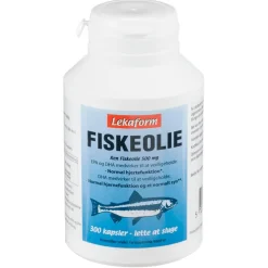 Lekaform Fiskeolie & Omega 3<Fiskeolie 500 mg Ren fiskeolie