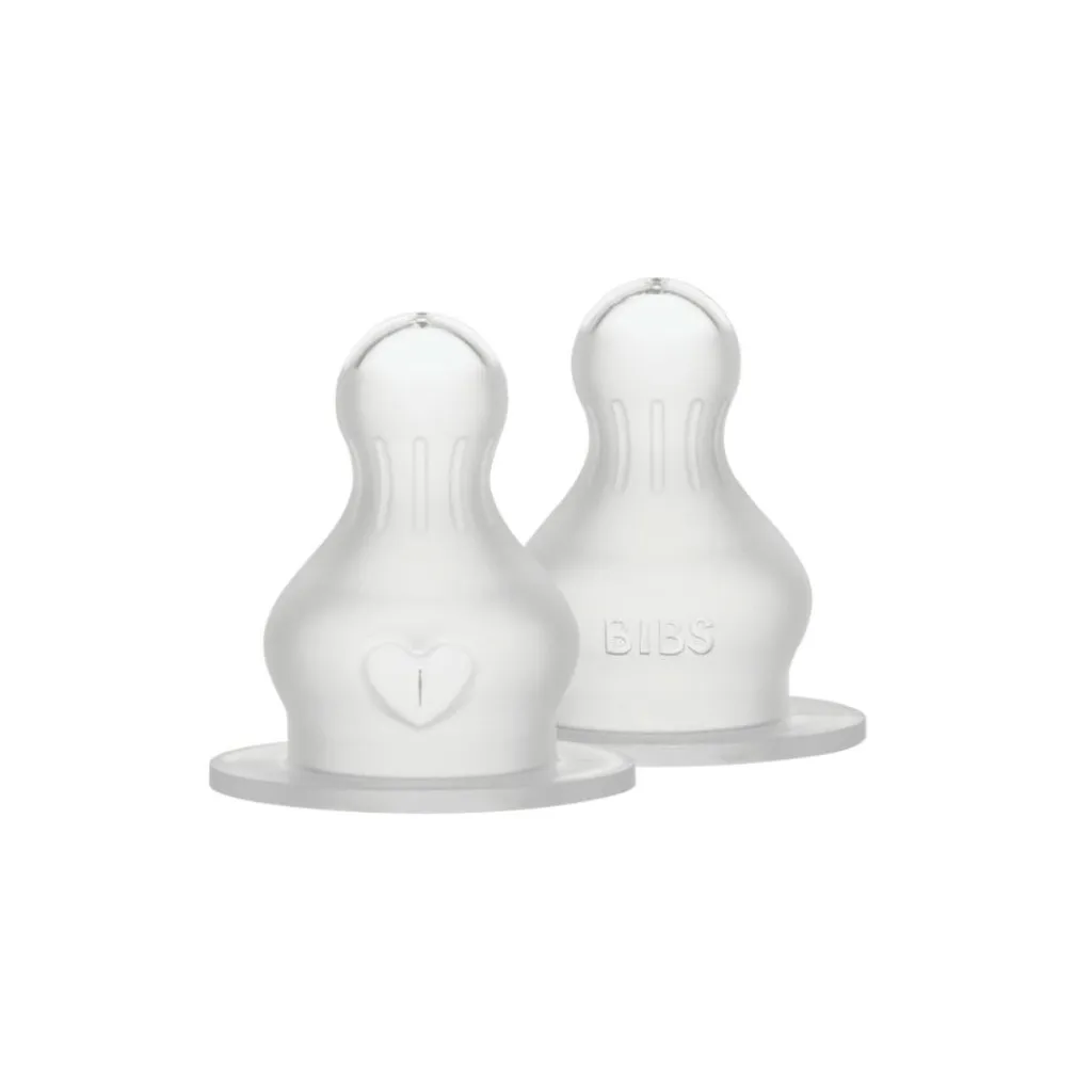 BIBS Flaskesut Silikone 2-pak<Børn Sutteflasker & Tilbehør